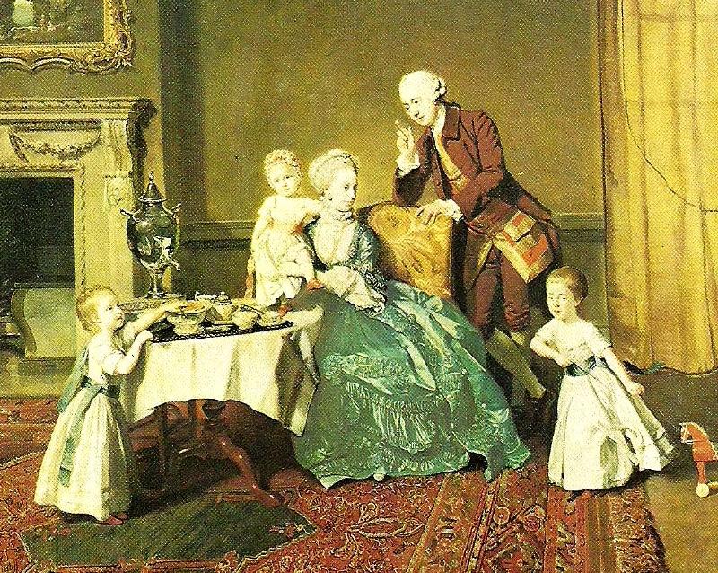 Johann Zoffany lord willoughby and his family, c. Sweden oil painting art